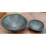 LOUISE BRADLEY BOWLS, a graduated pair, 41cm diam at largest. (2)