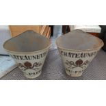 GRAPE HODS, a pair, stamped Chateau Neuf du Pape, painted metal. (2)
