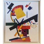 AFTER KAZIMIR MALEVICH, supremacist composition, oil on canvas, framed, 81cm x 101.5cm.