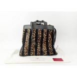 TAMARA MELLON SUGAR DADDY TOTE BAG, leather with leopard print pony hair and suede interwoven