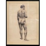 BORIS SPORYKHIN (1928-2020), 'Standing male model' 1951, pencil/paper, 59cm x 41cm.