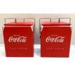 ICE BUCKETS, a pair, 35cm x 23cm x 44cm, 1950s American style, painted metal. (2)