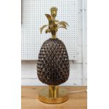 PINEAPPLE LAMP, metal and glass, 63cm H.