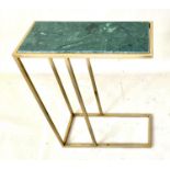 MARTINI TABLE, gilt metal, green marble inserted top, 60cm x 46cm x 22cm.