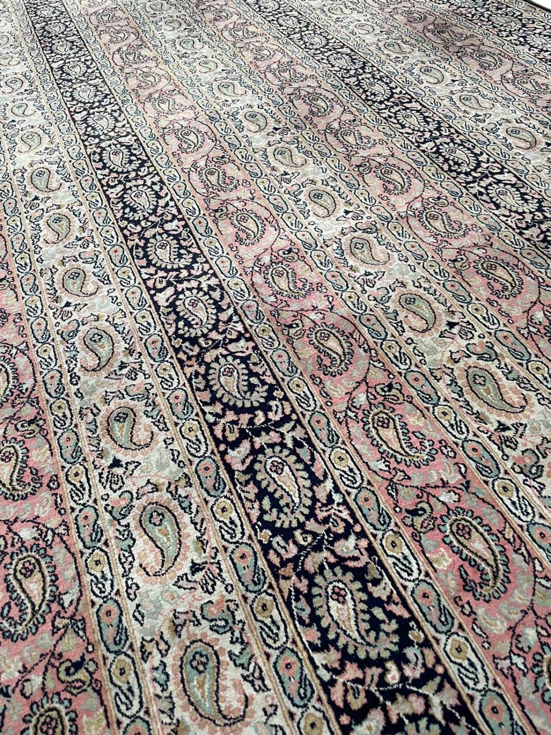 FINE PURE SILK QUM DESIGN CARPET, 310cm x 215cm. - Image 4 of 4