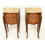 TABLES DE NUIT, a pair, French Louis XV style kingwood, marquetry and gilt metal mounted, each