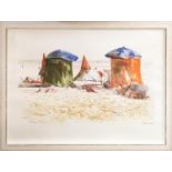 TOM COATES (b.1941), 'Beach scene', lithograph, 55cm x 74cm, signed and numbered, 163/200,