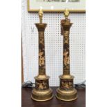 TOLEWARE STYLE TABLE LAMPS, a pair, 61cm H. (2)
