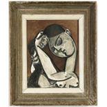 PABLO PICASSO, rare Femme Se Coiffant, signed in the plate, lithograph in colours on arches wove