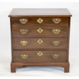 CHEST, early George III mahogany of four drawers, 79cm H x 80cm x 50cm.