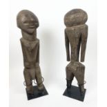 PAIR OF LARGE MOBA SCULPTURE, 105cm H figures, Togo.
