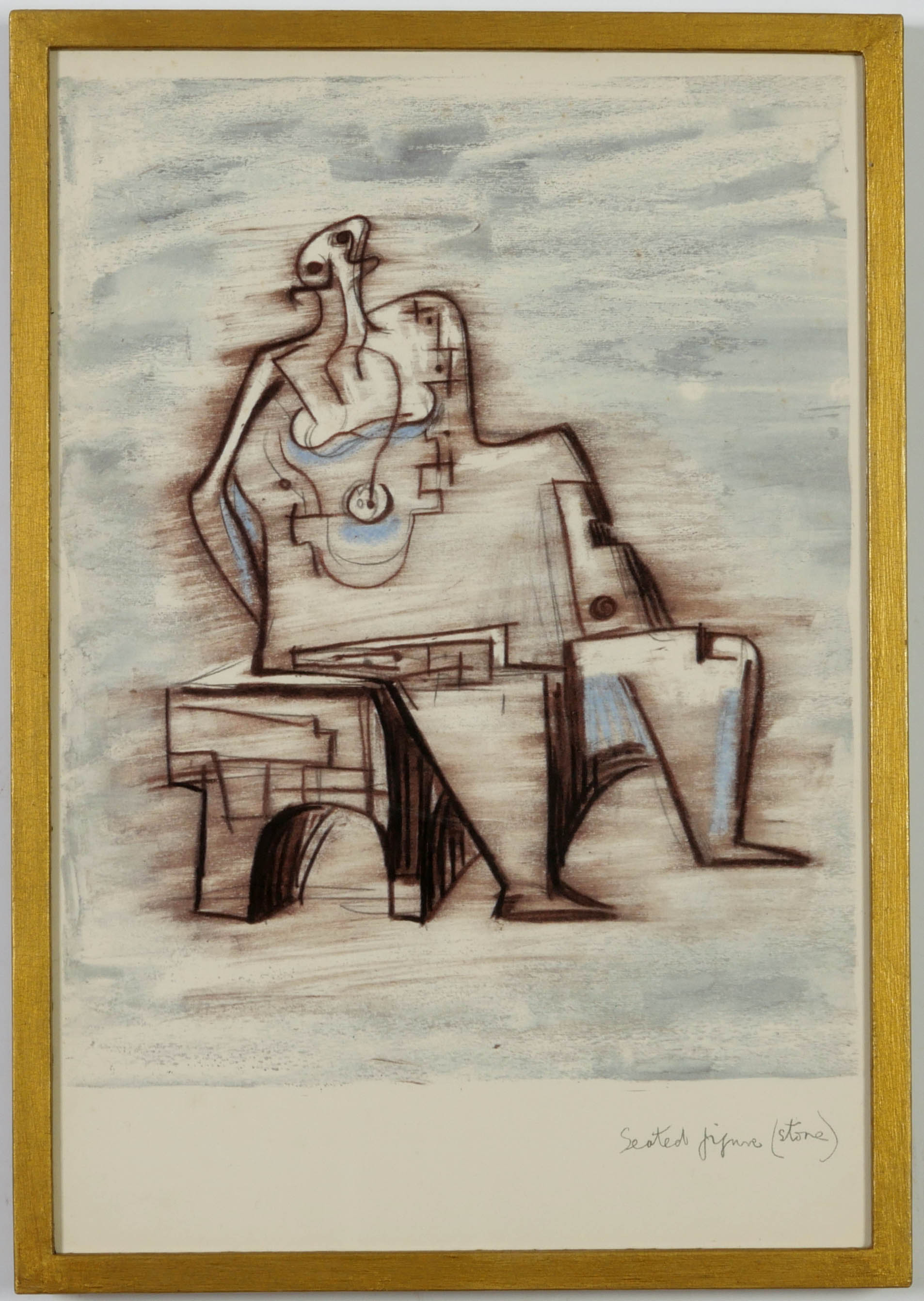 HENRY MOORE, a set of four seated figures, off set lithographs, 49.5cm x 31.5cm. (Subject to ARR - - Image 5 of 6
