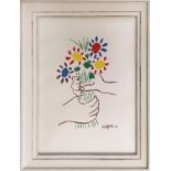 PABLO PICASSO, Bouquet de Paix, lithograph, 40cm x 30cm, signed and dated in the plate, framed. (