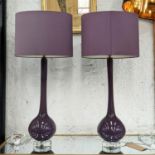 PORTA ROMANA GOURD TABLE LAMPS, a pair, with Porta Romana shades, 84cm H. (2)