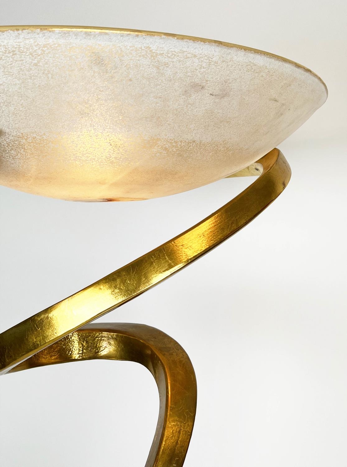 ALFEA FLOOR LAMP, designed by Enzo Ciampalini, circa 1970s, gilt metal with a Murano glass shade, - Image 3 of 5