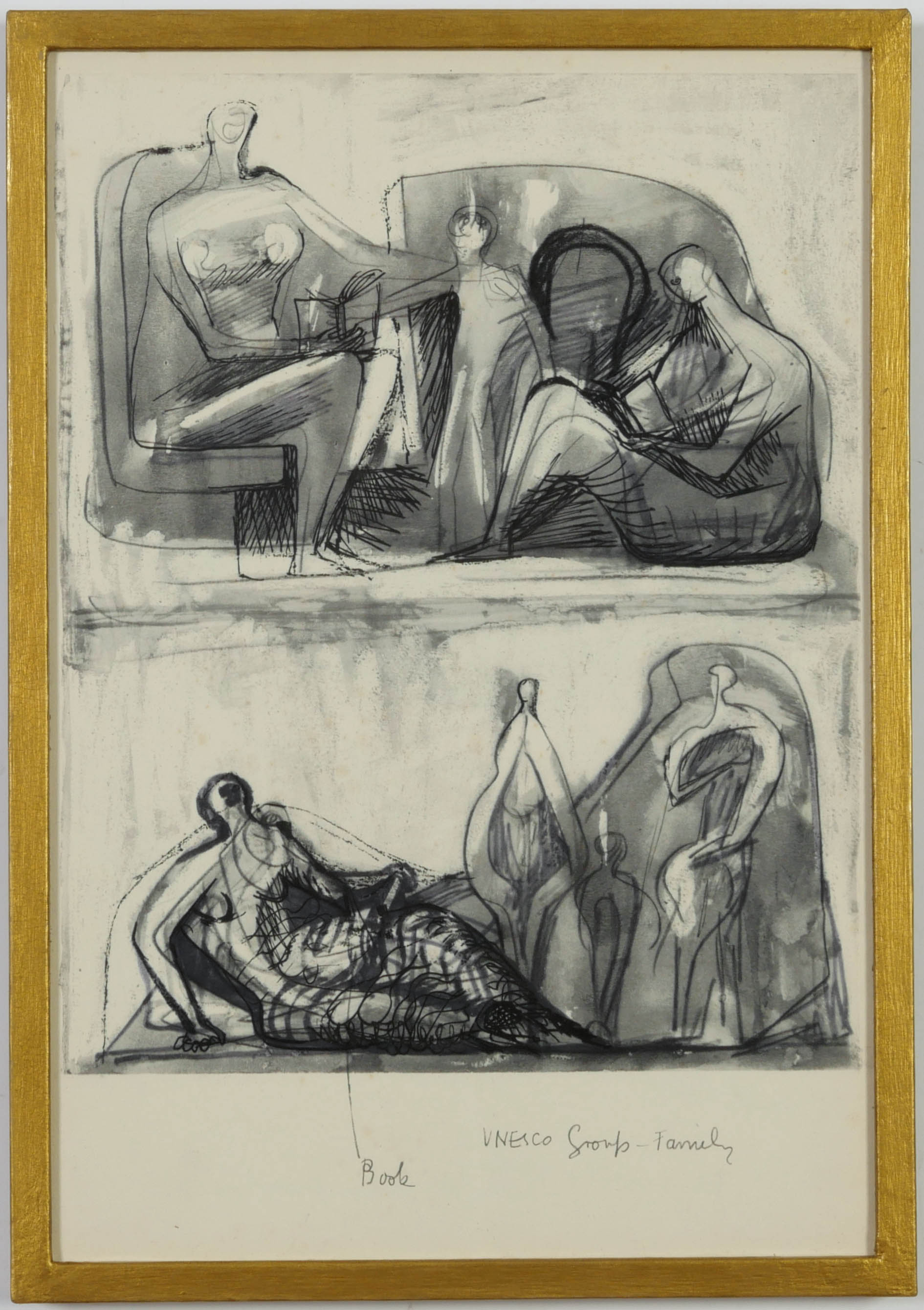 HENRY MOORE, a set of four seated figures, off set lithographs, 49.5cm x 31.5cm. (Subject to ARR - - Image 4 of 6