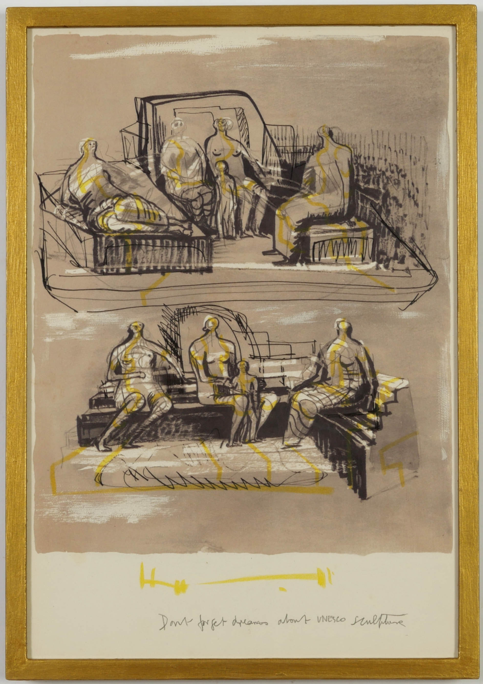 HENRY MOORE, a set of four seated figures, off set lithographs, 49.5cm x 31.5cm. (Subject to ARR - - Image 3 of 6