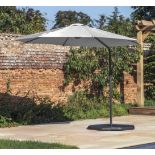 CANTILEVERED GARDEN PARASOL, grey fabric, with various adjustment options, includes base, 300cm W
