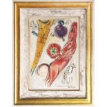 MARC CHAGALL 'Paris Fantastique - La Tour Eiffel a L'ane' lithograph, 37.5cm x 27.5cm, numbered in