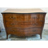 SERPENTINE COMMODE, 92cm H x 124cm W x 62cm D, 20th century George III style mahogany and