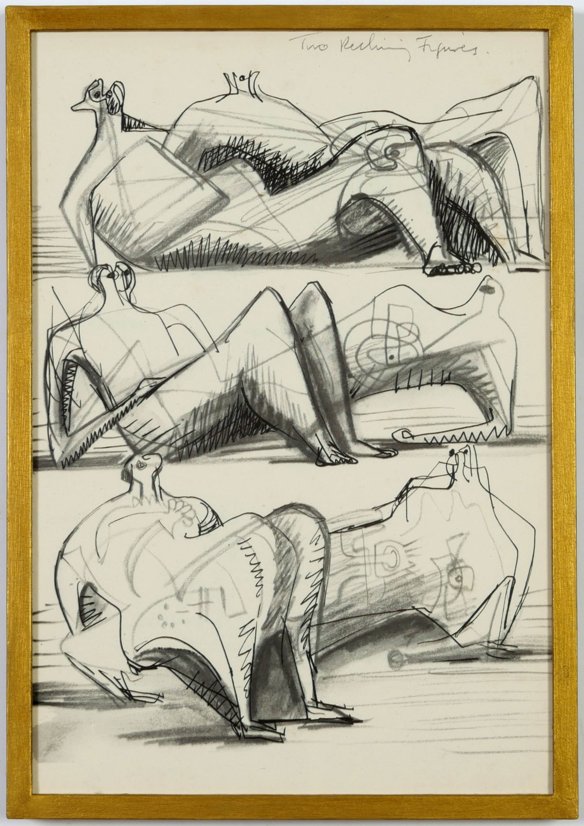 HENRY MOORE, a set of four seated figures, off set lithographs, 49.5cm x 31.5cm. (Subject to ARR - - Image 2 of 6