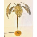 MAISON JANSEN STYLE PALM TREE TABLE LAMP, gilt metal, 80cm high, 48cm diameter.