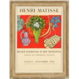 HENRI MATISSE, Musee Nationale de art Moderne, rare lithographic poster 1956, printed by Mourot,