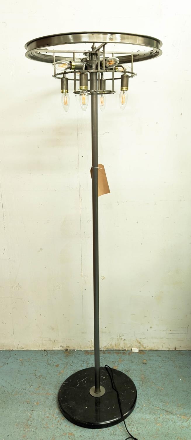 TIMOTHY OULTON ODEON FLOOR LAMP, 160cm, prismatic crystal drops on a metal column and marble base. - Image 2 of 9