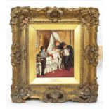 JOSEPH CLARK RI (b.1834), 'Play mates - figures study', oil on panel, signed, framed.