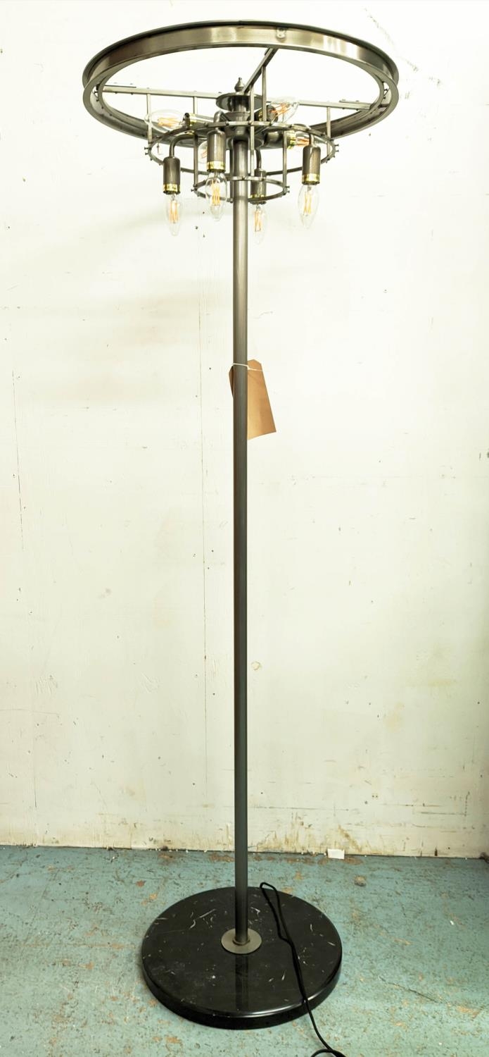 TIMOTHY OULTON ODEON FLOOR LAMP, 160cm, prismatic crystal drops on a metal column and marble base. - Image 4 of 9