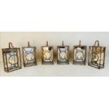 WALL HANGING CANDLE LANTERNS, a set of six, French Art deco style, mirrored back plate detail,