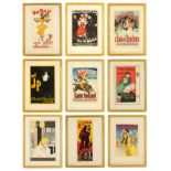 MAITRES DE L'AFFICHE, a set of nine plates, lithographs 1890s, L'affiche Imprimerie Chaix, 99cm x