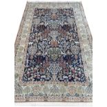 FINE PERSIAN PART SILK NAIN RUG, 246cm x 153cm, tree of life design.