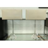 PORTA ROMANA TABLE LAMPS, a pair, perspex, with Porta Romana shades, 64cm H. (2)