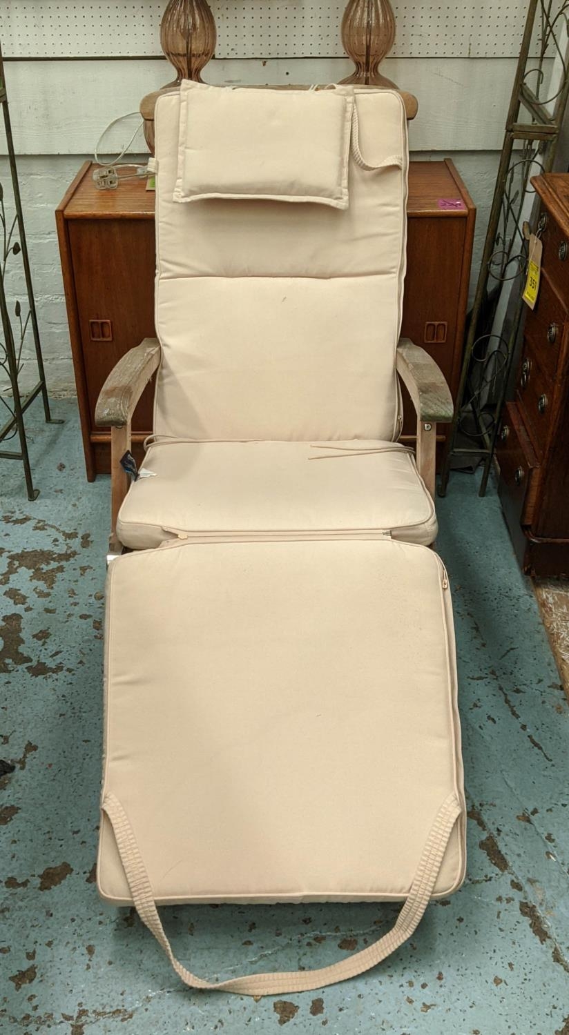 NEPTUNE STEAMER LOUNGE CHAIRS, a pair, 140cm x 57cm x 81cm, with seat cushions. (2) - Image 2 of 5