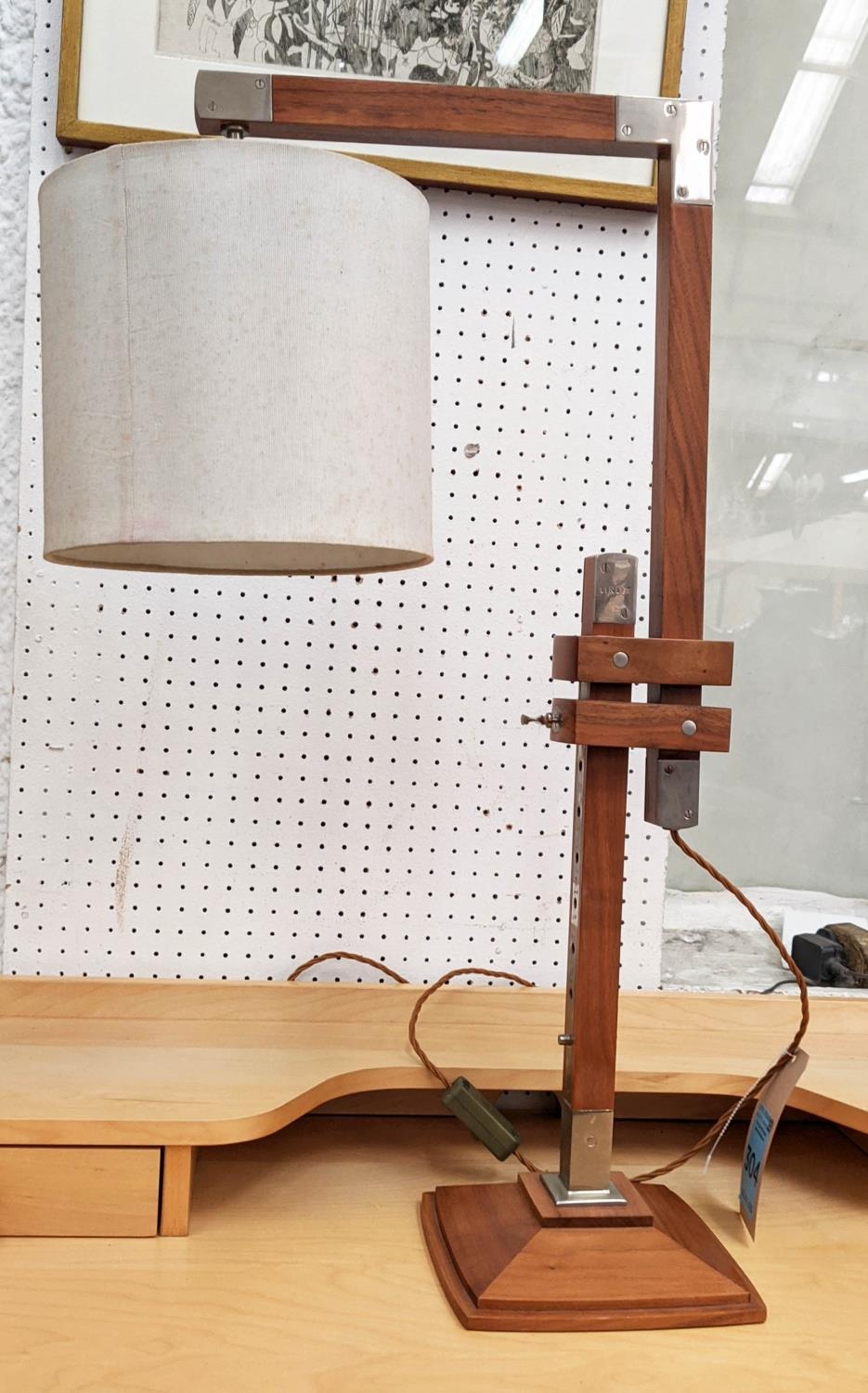 LINLEY TABLE LAMP, by David Linley, with shade, height adjustable, 74cm H at tallest.