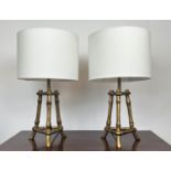 TABLE LAMPS, a pair, Italian style faux bamboo, 53cm H. (2)