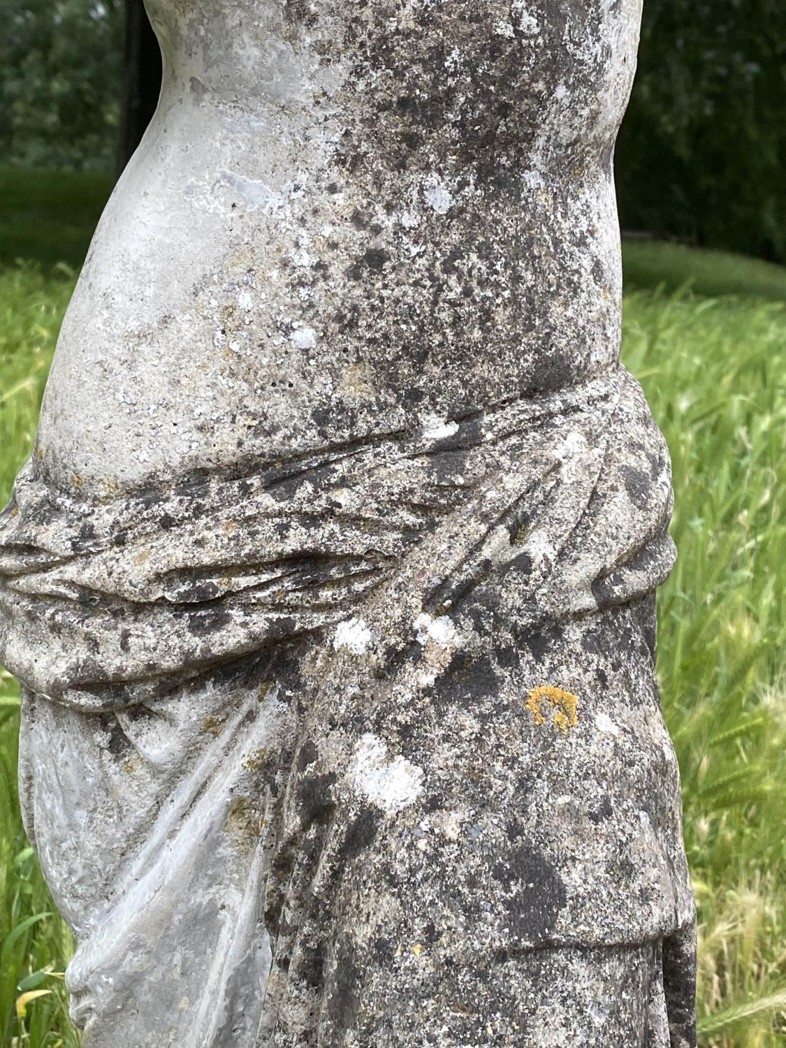 VENUS DE MILO, well weathered reconstituted stone standing figure, 84cm H. - Image 5 of 6