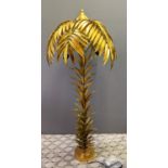 MAISON JANSEN STYLE FLOOR LAMP, palm tree design, gilt metal, 153cm x 60cm.