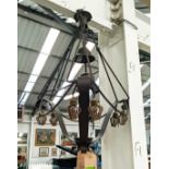 MM LAMPARDI CHANDELIER, three branch light, 108cm drop.