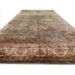 FINE LARGE INDIAN AGRA CARPET, 754cm x 400cm.