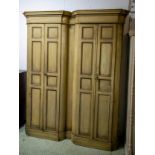 WARDROBE, 229cm H x 186cm W x 52cm D, late Victorian grey painted and parcel gilt of four doors