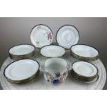 PART MEISSEN DINNER SERVICE, early 20th century, having five soup bowls, five dinner plates,