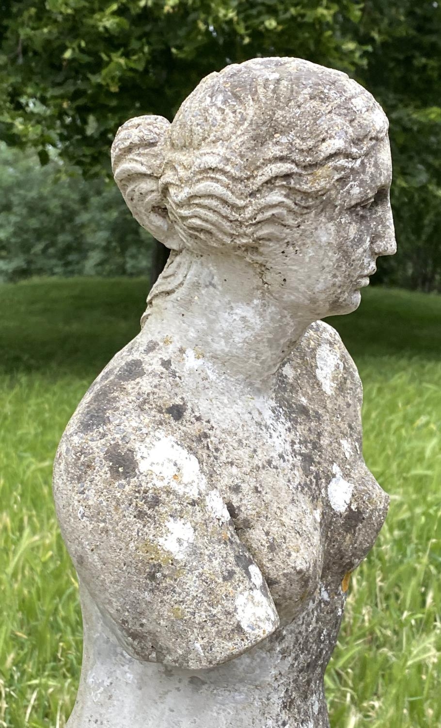 VENUS DE MILO, well weathered reconstituted stone standing figure, 84cm H. - Image 2 of 6