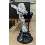 SPIRIT OF ECSTASY, 71cm H, contemporary sculptural study, polished metal.