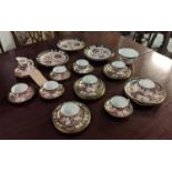 ROYAL CROWN DERBY PART TEA SET, 'James Green and Nephew', comprising cups, saucers, side plates,
