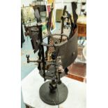 SURREALIST INSPIRED TABLE LAMP, 77cm H, bronzed metal.