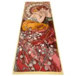 ART NOUVEAU DESIGN DONEGAL RUG, 250cm x 103cm.