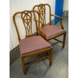 DINING CHAIRS, a set of ten including two carvers, each carver 60cm wide, Late 19th/early 20th