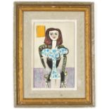 PABLO PICASSO, 'Ragazza Seduta', rare pochoir 1955, limited edition 200, suite Venti Pochoir, Milan,